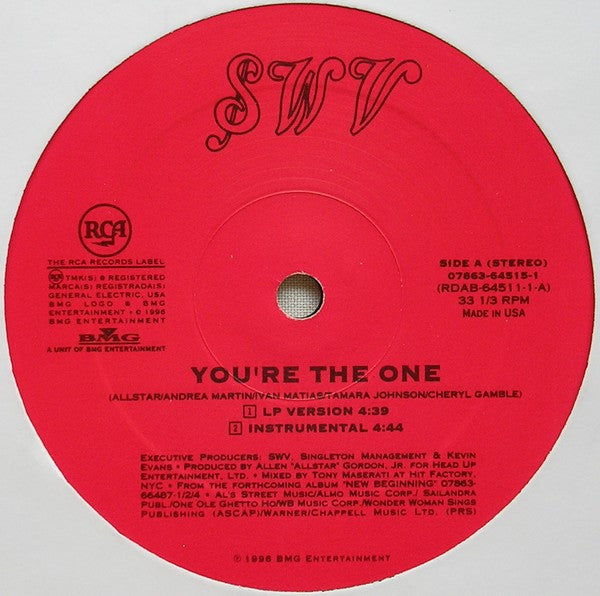 SWV : You're The One (12", Single)