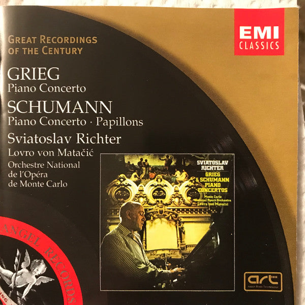 Edvard Grieg / Robert Schumann - Sviatoslav Richter, Lovro Von Matacic, Orchestre National De L'Opéra De Monte-Carlo : Piano Concertos (CD, Album, Club, RE)