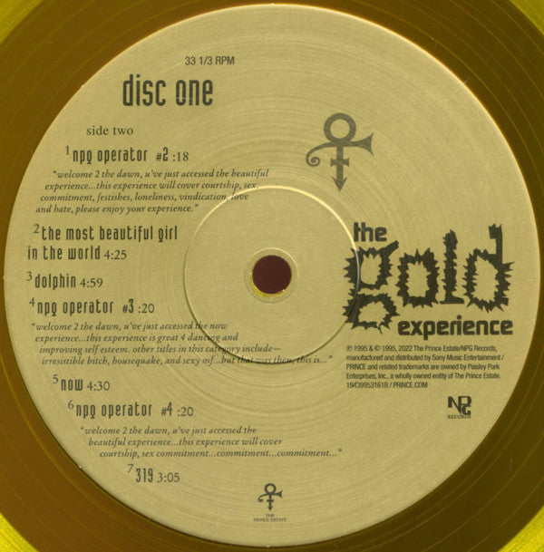 The Artist (Formerly Known As Prince) : The Gold Experience (2xLP, Album, RSD, RE, Gol)