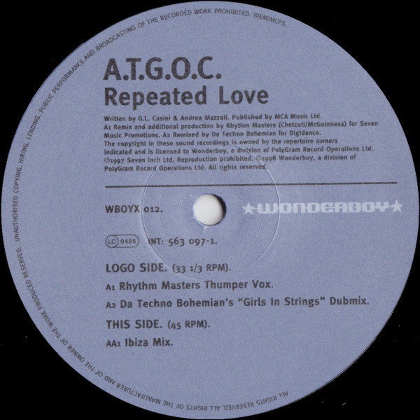 A.T.G.O.C. : Repeated Love (12", 2/2)