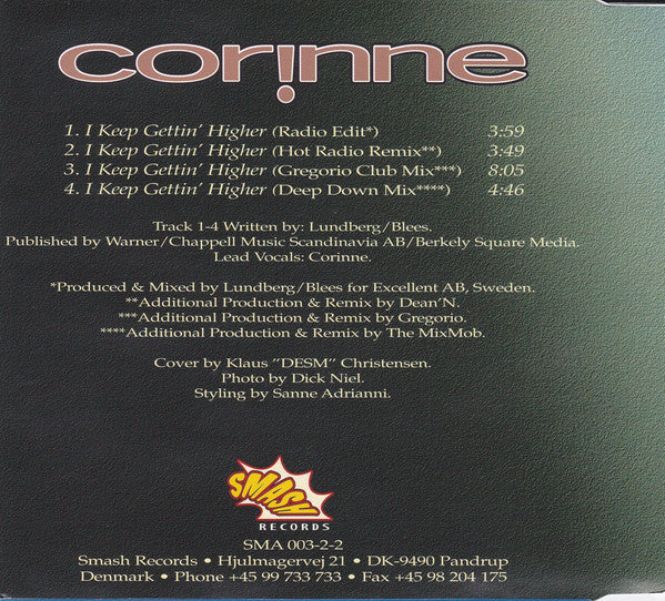 Corinne : I Keep Gettin' Higher (CD, Maxi)