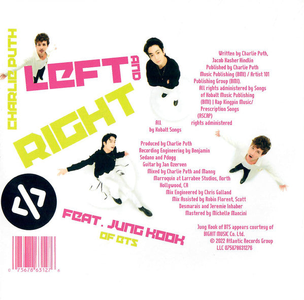 Charlie Puth Feat. Jungkook : Left And Right (CD, Single, Ltd)