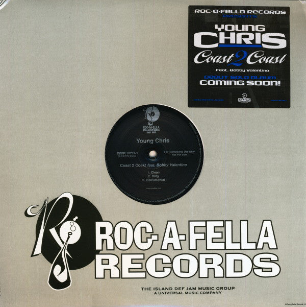 Young Chris Feat. Bobby Valentino (2) : Coast 2 Coast (12", Promo)