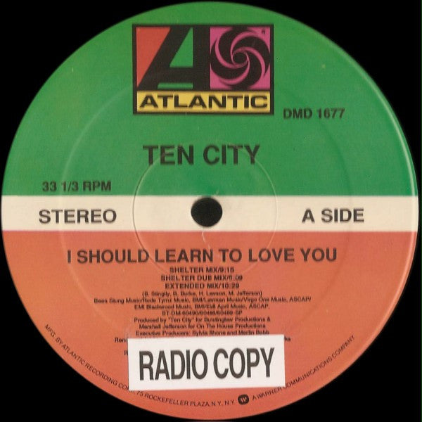 Ten City : I Should Learn To Love You (12", Promo)