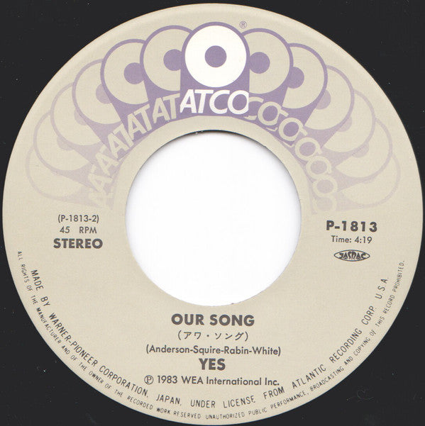 Yes = Yes : Owner Of A Lonely Heart = ロンリー・ハート (7", Single)