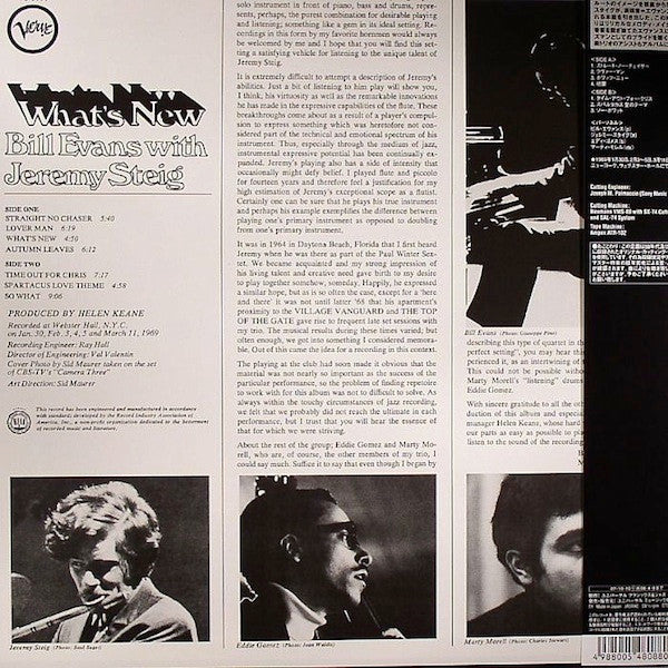 Bill Evans & Jeremy Steig : What's New (LP, Album, Ltd, RE, RM, 200)