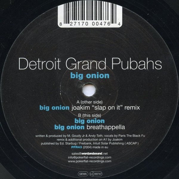 Detroit Grand Pubahs : Big Onion (12")