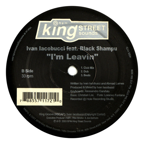 Ivan Iacobucci Feat. Black Shampu : I'm Leavin (12")