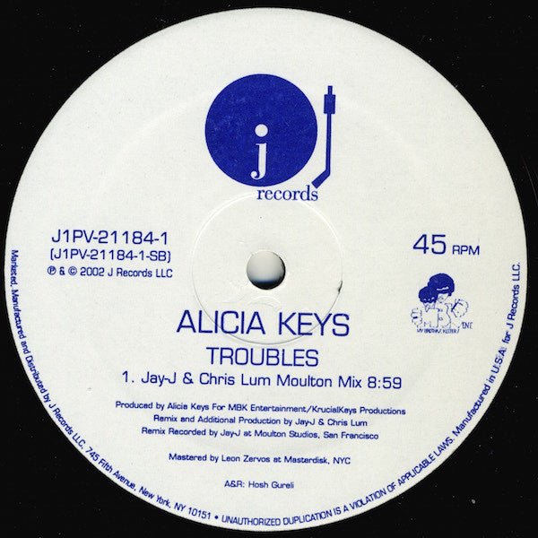 Alicia Keys : Butterflyz / Troubles (2x12", Promo)