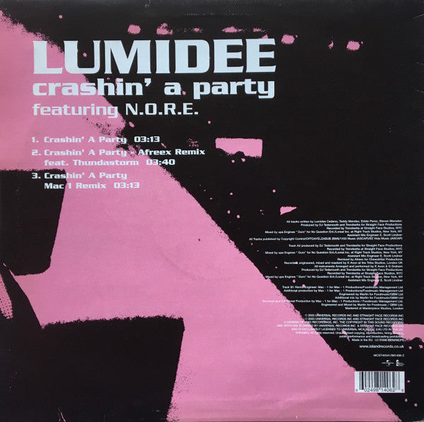 Lumidee Featuring N.O.R.E. : Crashin' A Party (12")