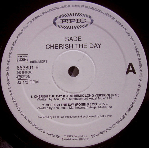 Sade : Cherish The Day (12")