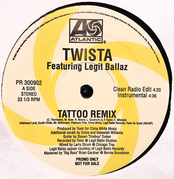 Twista : Tattoo (Remix) (12", Promo)