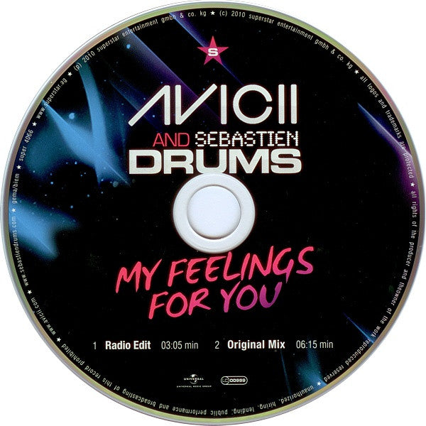 Avicii And Sebastien Drums : My Feelings For You (CD, Single)