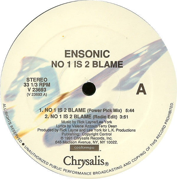 EN-Sonic : No 1 Is 2 Blame (12")