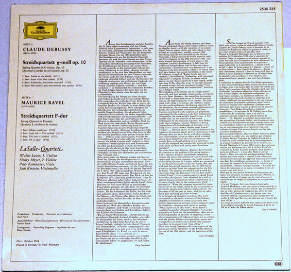 Claude Debussy · Maurice Ravel – Lasalle Quartet : Streichquartette · String Quartets (LP, Album, RP)