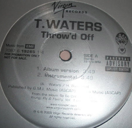 T. Waters : Throw'd Off (12", Promo)