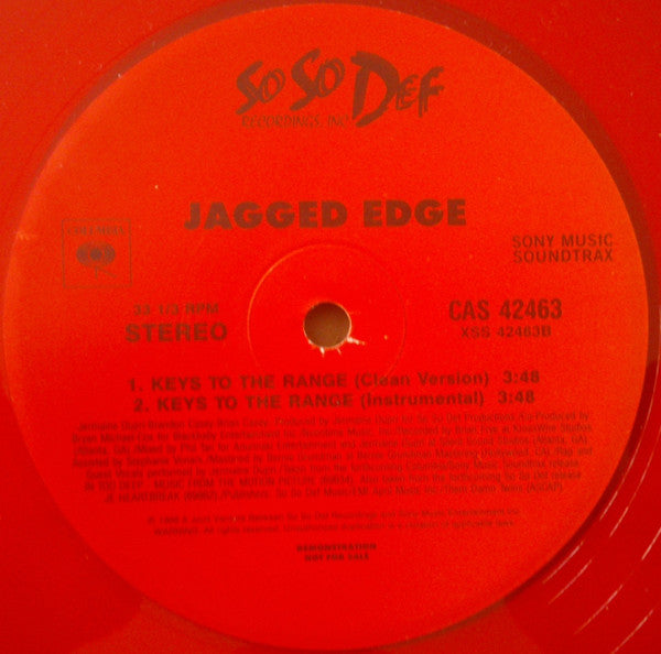 Jagged Edge (2) : Keys To The Range (12", Promo, Red)