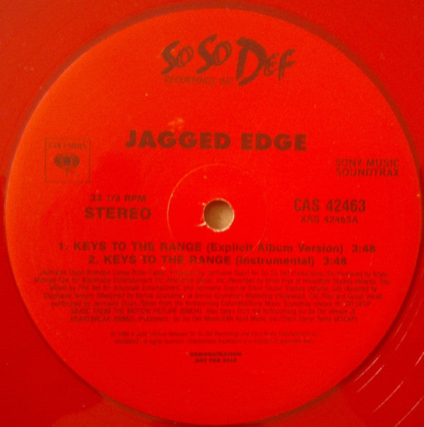 Jagged Edge (2) : Keys To The Range (12", Promo, Red)