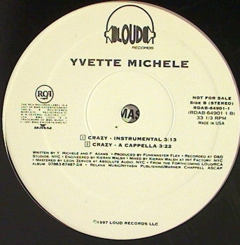 Yvette Michele : Crazy (12", Promo)