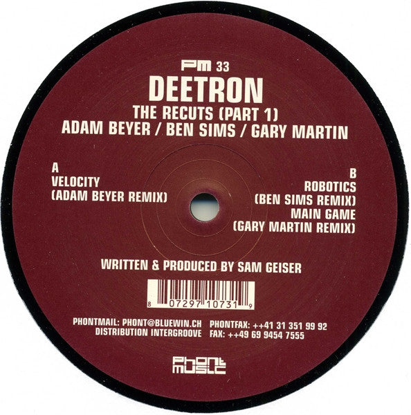 Deetron : The Recuts (Part 1) (12")