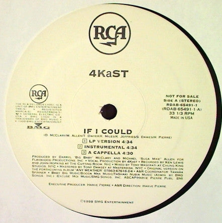 4KaST : If I Could / I Tried (12", Promo)