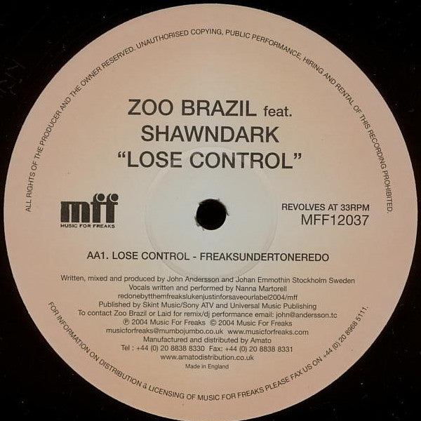 Zoo Brazil Featuring Shawndark : Lose Control (12")