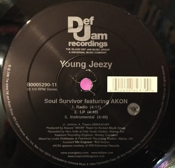 Young Jeezy : Soul Survivor (12", Single)