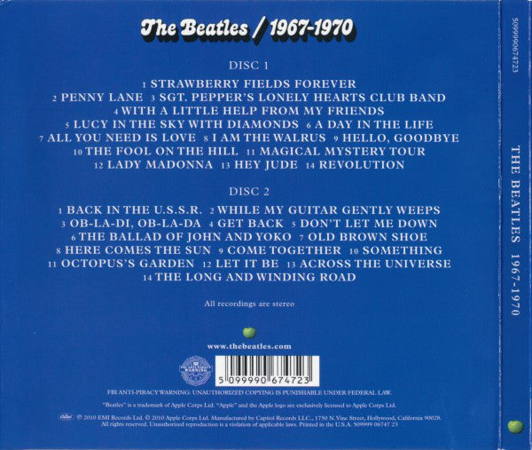 The Beatles : 1967-1970 (2xCD, Comp, RE, RM)