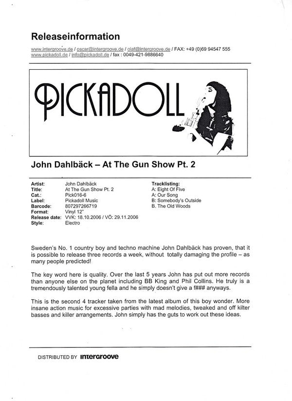 John Dahlbäck : At The Gun Show Pt. 2 (12", Promo)