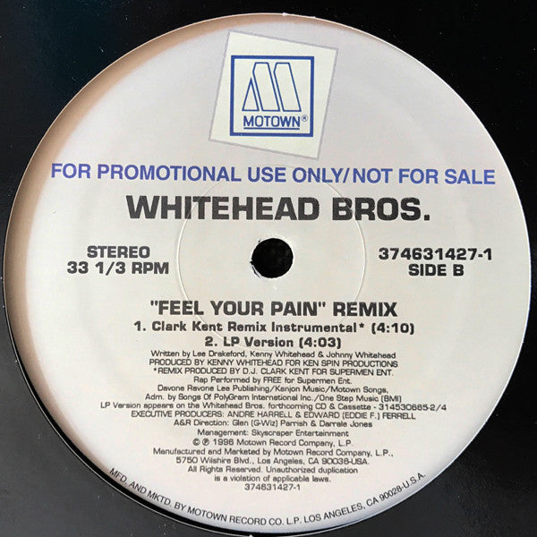 Whitehead Bros. : Feel Your Pain (Remix) (12", Promo)