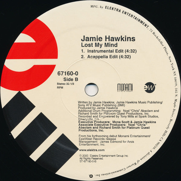 Jamie Hawkins : Lost My Mind (12")