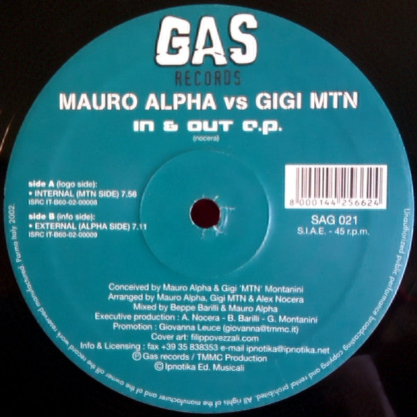 Mauro Alpha Vs Gigi Montanini : In & Out E.P. (12", EP)