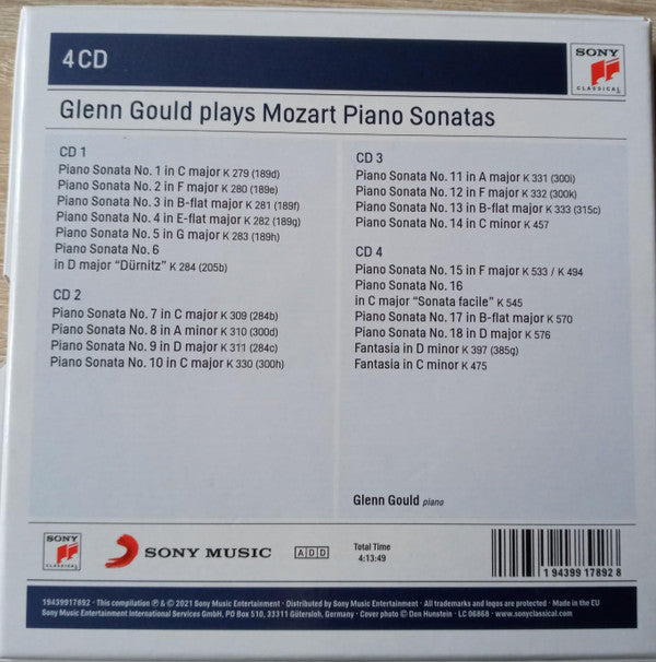 Glenn Gould, Wolfgang Amadeus Mozart : Glen Gould Plays Mozart Piano Sonatas (4xCD, Comp, RE, Box)