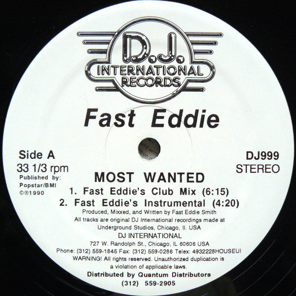 "Fast" Eddie Smith : Most Wanted (12")