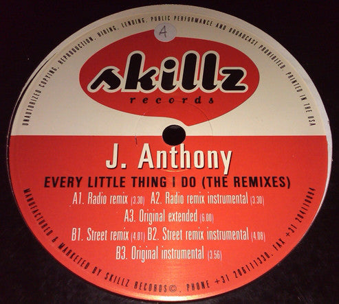 J. Anthony : Every Little Thing I Do (The Remixes) (12")