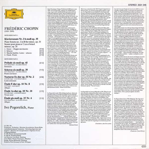 Frédéric Chopin, Ivo Pogorelich : Chopin Recital (LP)