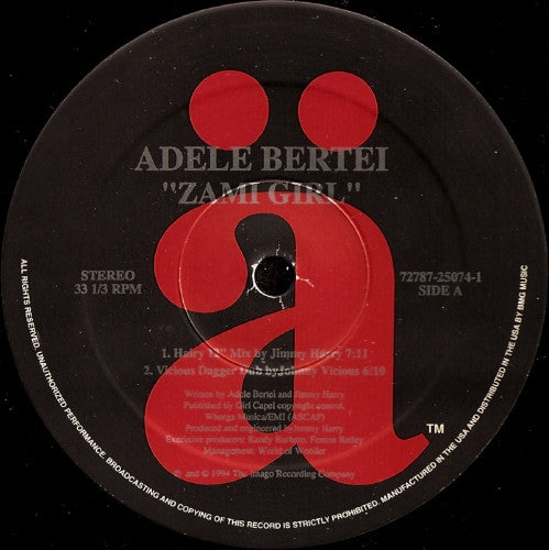 Adele Bertei : Zami Girl (12")