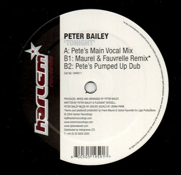 Peter Bailey : Tonight (12")