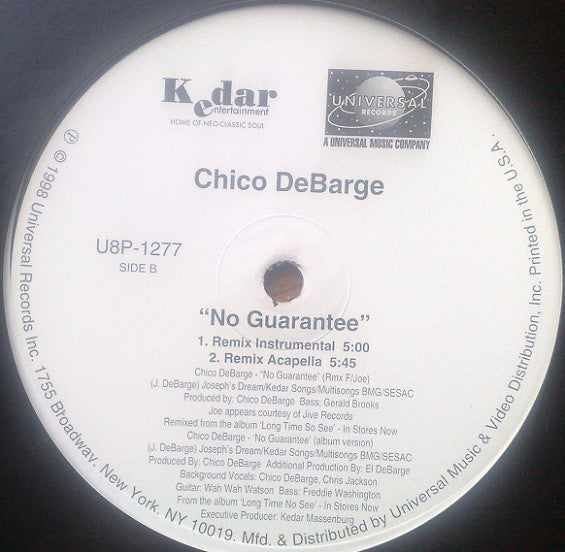 Chico DeBarge : No Guarantee (12")