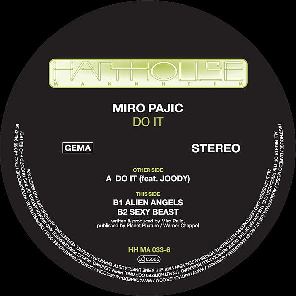 Miro Pajic : Do It (12")