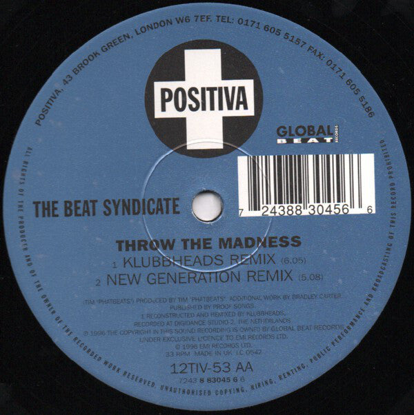 The Beat Syndicate : Throw The Madness (12")