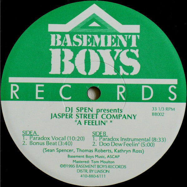 DJ Spen Presents Jasper Street Co. : A Feelin' (12")