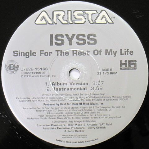 Isyss : Single For The Rest Of My Life (12")