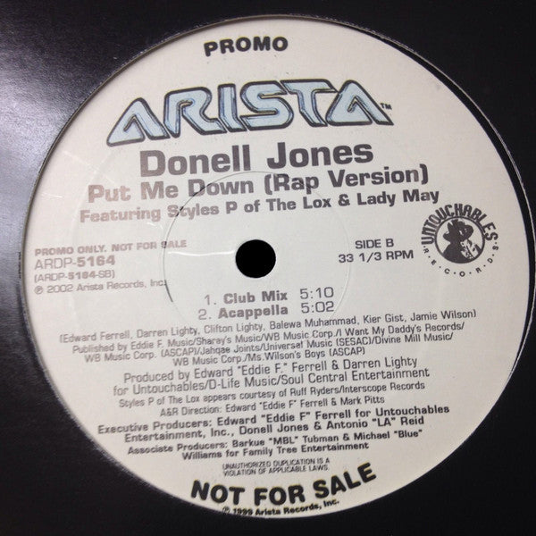 Donell Jones Featuring Styles P & Lady May : Put Me Down (Rap Version) (12", Promo)