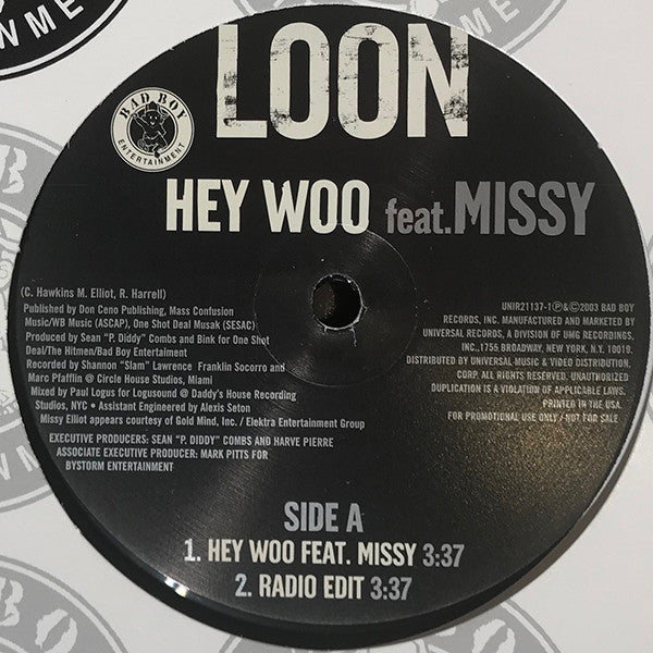 Loon : Hey Woo (12", Promo)