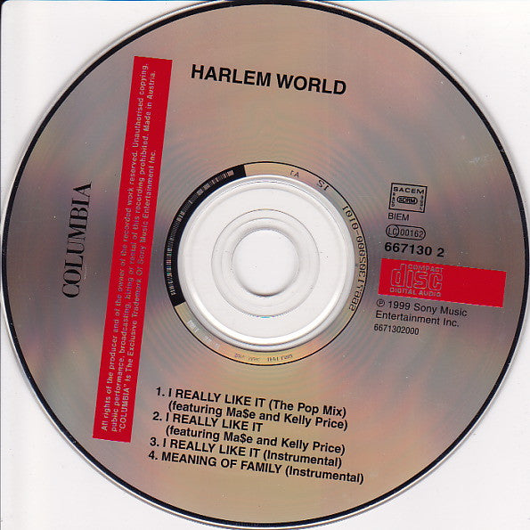 Harlem World : I Really Like It (CD, Single)