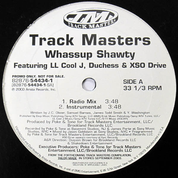 Trackmasters Featuring LL Cool J, Dutchess & XSO Drive : Whassup Shawty (12", Promo)