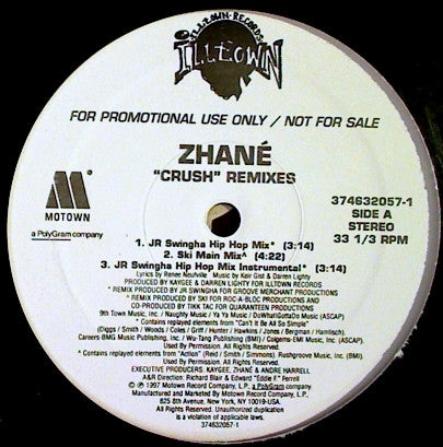 Zhané : Crush Remixes (12", Promo)