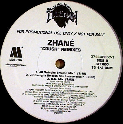 Zhané : Crush Remixes (12", Promo)