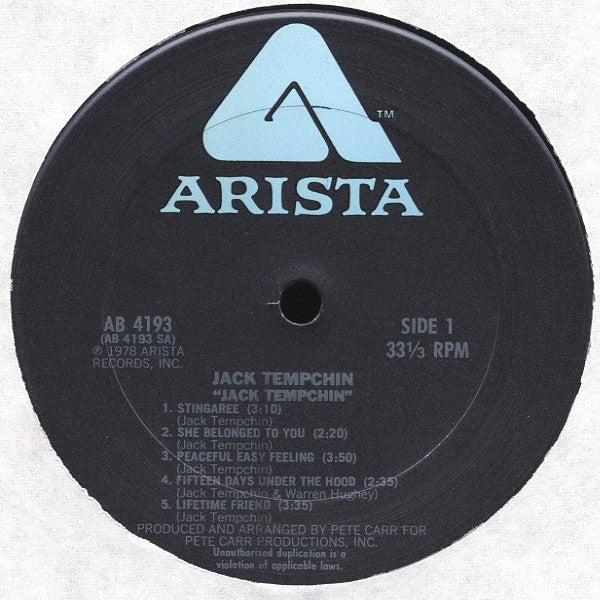 Jack Tempchin : Jack Tempchin (LP, Album, San)